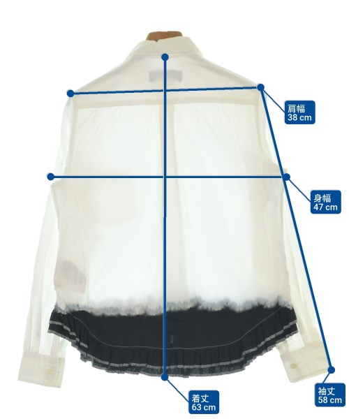 BLACK COMME des GARCONS（ブラックコムデギャルソン）カジュアルシャツ 白 サイズ:S レディース/2200630750209