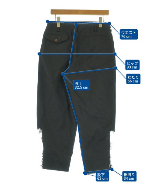 BLACK COMME des GARCONS（ブラックコムデギャルソン）スラックス 黒 サイズ:XS メンズ/2200627086014