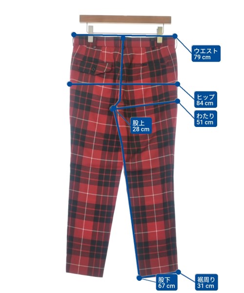 BLACK COMME des GARCONS（ブラックコムデギャルソン）クロップドパンツ 赤 サイズ:S メンズ/2200673904119