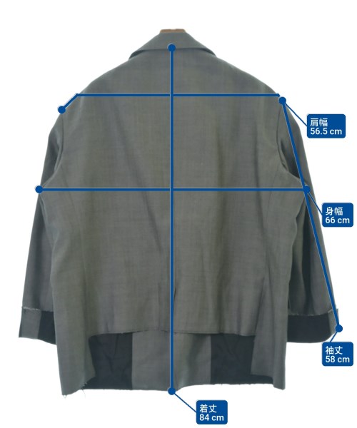 BLACK COMME des GARCONS（ブラックコムデギャルソン）テーラードジャケット グレー サイズ:M メンズ/2200689151019