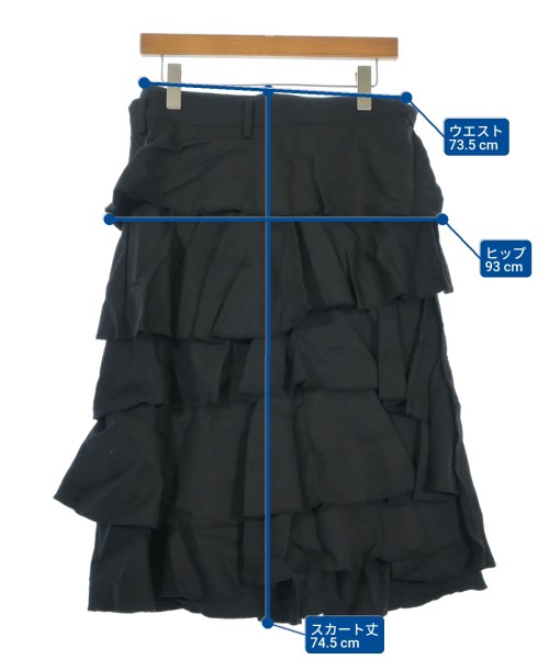 BLACK COMME des GARCONS（ブラックコムデギャルソン）ひざ丈スカート 黒 サイズ:L レディース/2200696747069