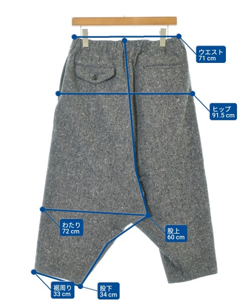 BLACK COMME des GARCONS（ブラックコムデギャルソン）クロップドパンツ グレー サイズ:S メンズ/2200656393015