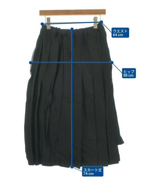 BLACK COMME des GARCONS（ブラックコムデギャルソン）ひざ丈スカート 黒 サイズ:XS レディース/2200656492046