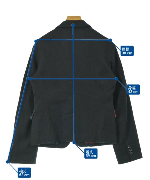 BLACK COMME des GARCONS（ブラックコムデギャルソン）テーラードジャケット 黒 サイズ:S レディース/2200689368103