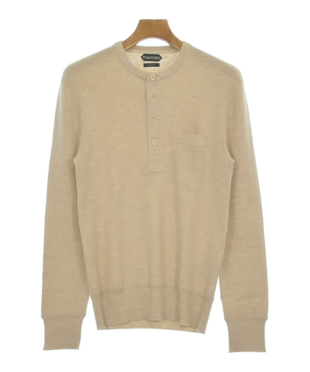 TOM FORD ベージュ Vネックセーター TOM FORD（トムフォード）ニット・セーター ベージュ サイズ:48(L位