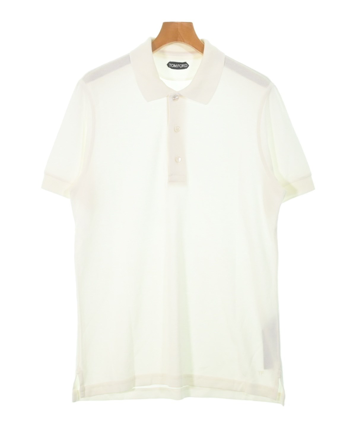 【美品】TOM FORD ホワイト ポロシャツ TOM FORD（トムフォード）ポロシャツ 白 サイズ:50(XL位) メンズ