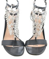 Gianvito Rossi（ジャンヴィトロッシ）サンダル 黒 サイズ:EU38 1/2(25cm位) レディース/2200654950135