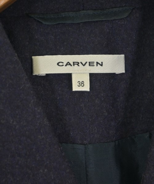 CARVEN（カルヴェン）ノーカラージャケット 紺 サイズ:36(XS位) レディース/2200606980012
