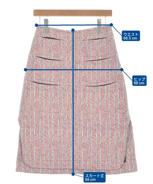 CARVEN（カルヴェン）ひざ丈スカート 赤 サイズ:36(XS位) レディース/2200709307235