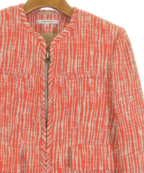 CARVEN（カルヴェン）ノーカラージャケット 赤 サイズ:34(XXS位) レディース/2200669987010