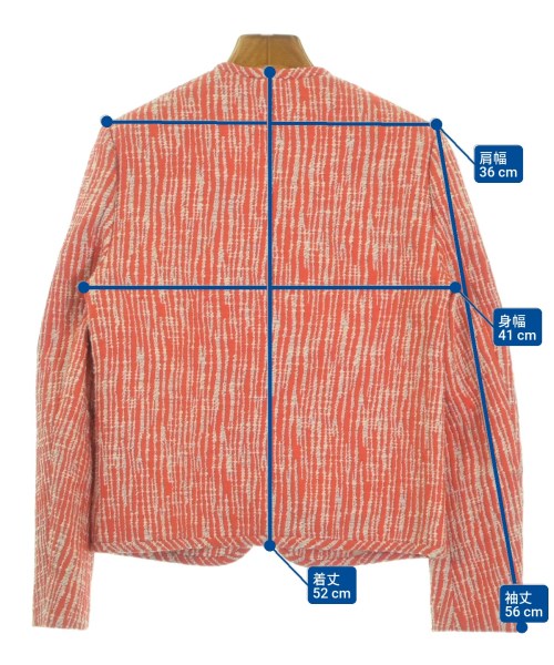 CARVEN（カルヴェン）ノーカラージャケット 赤 サイズ:34(XXS位) レディース/2200669987010