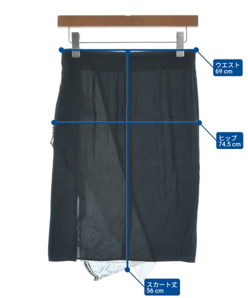 sharon wauchob（シャロンワコブ）ひざ丈スカート 黒 サイズ:34(XXS位) レディース/2200637563116