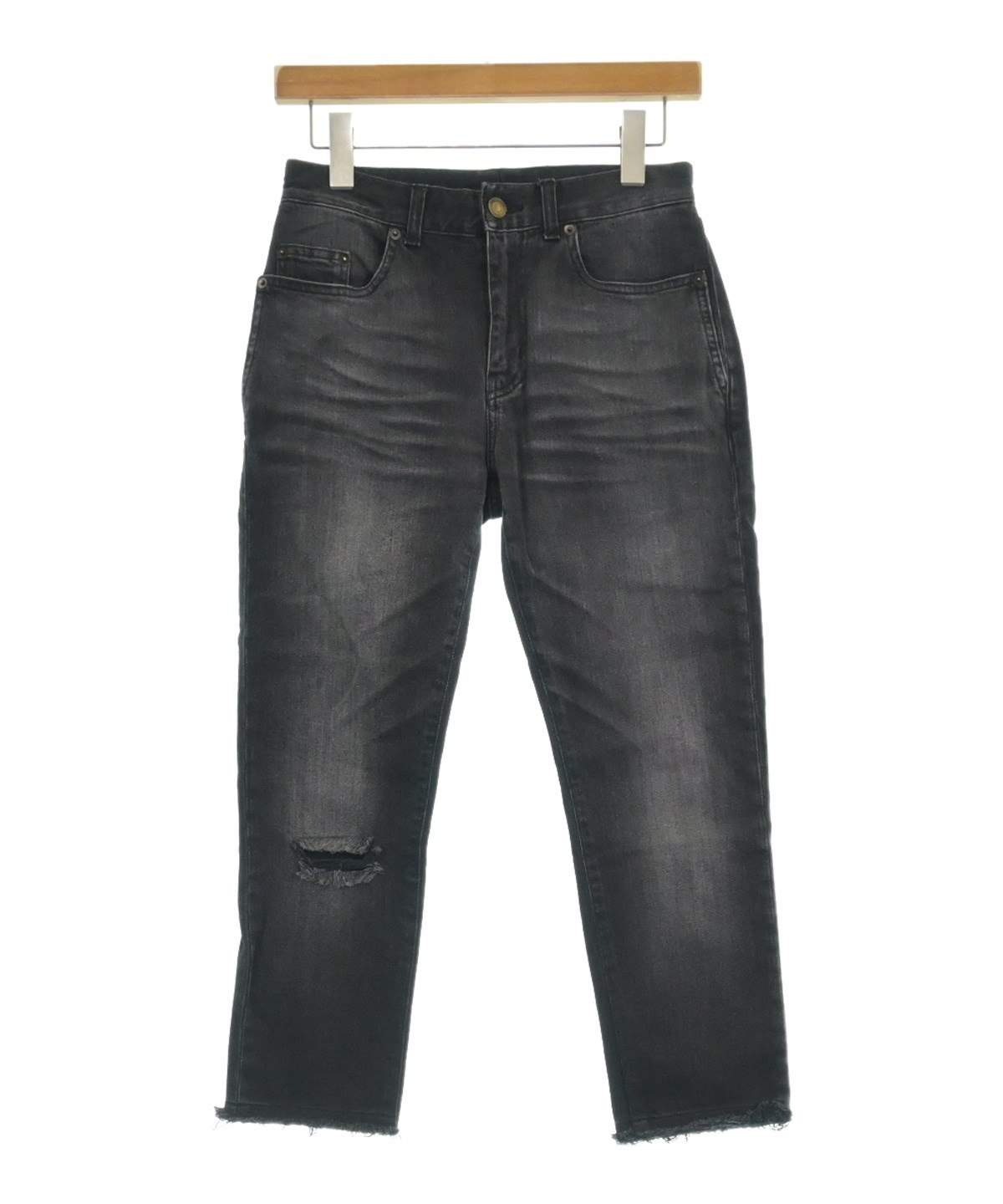 サンローラン　レザージップ　バイカーデニム　希少27 ジーンズ　サンローランパリ Saint Laurent サンローランbiker denim SAINT LAURENT PARIS バイカー