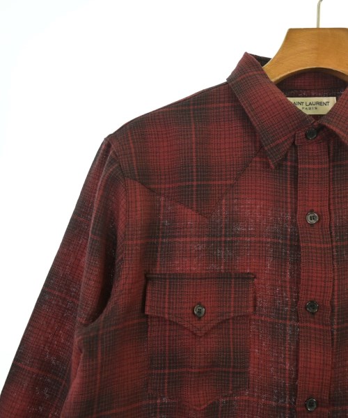 SAINT LAURENT PARIS（サンローランパリ）カジュアルシャツ 赤 サイズ:L メンズ/2200627330032