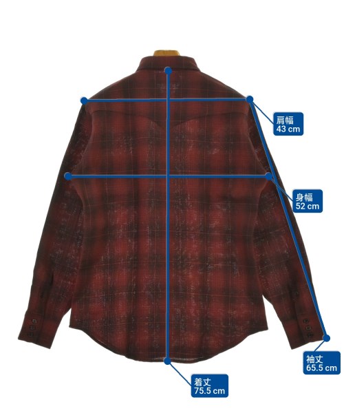 SAINT LAURENT PARIS（サンローランパリ）カジュアルシャツ 赤 サイズ:L メンズ/2200627330032