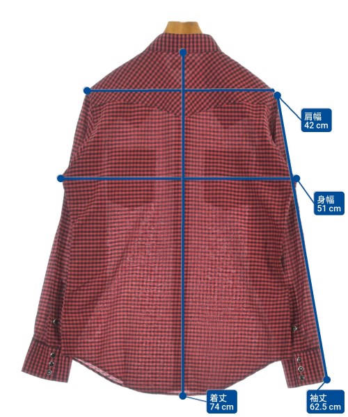 SAINT LAURENT PARIS（サンローランパリ）カジュアルシャツ 赤 サイズ:M メンズ/2200643138025