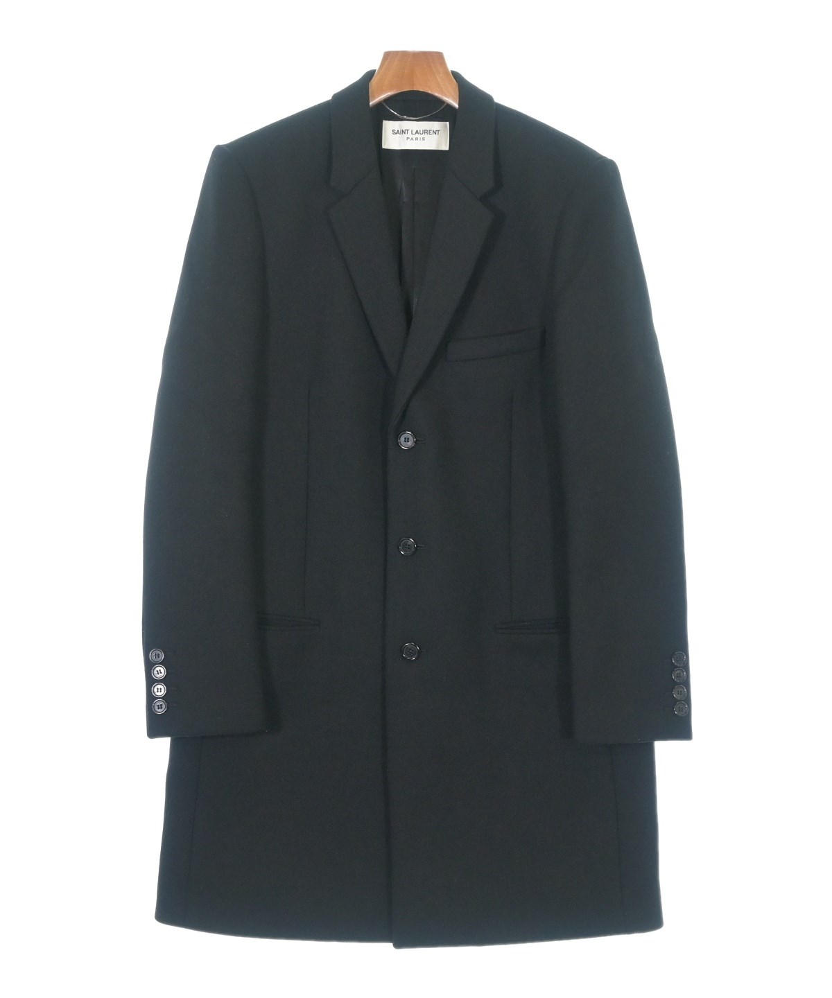 SAINT LAURENT PARIS（サンローランパリ）チェスターコート 黒 サイズ