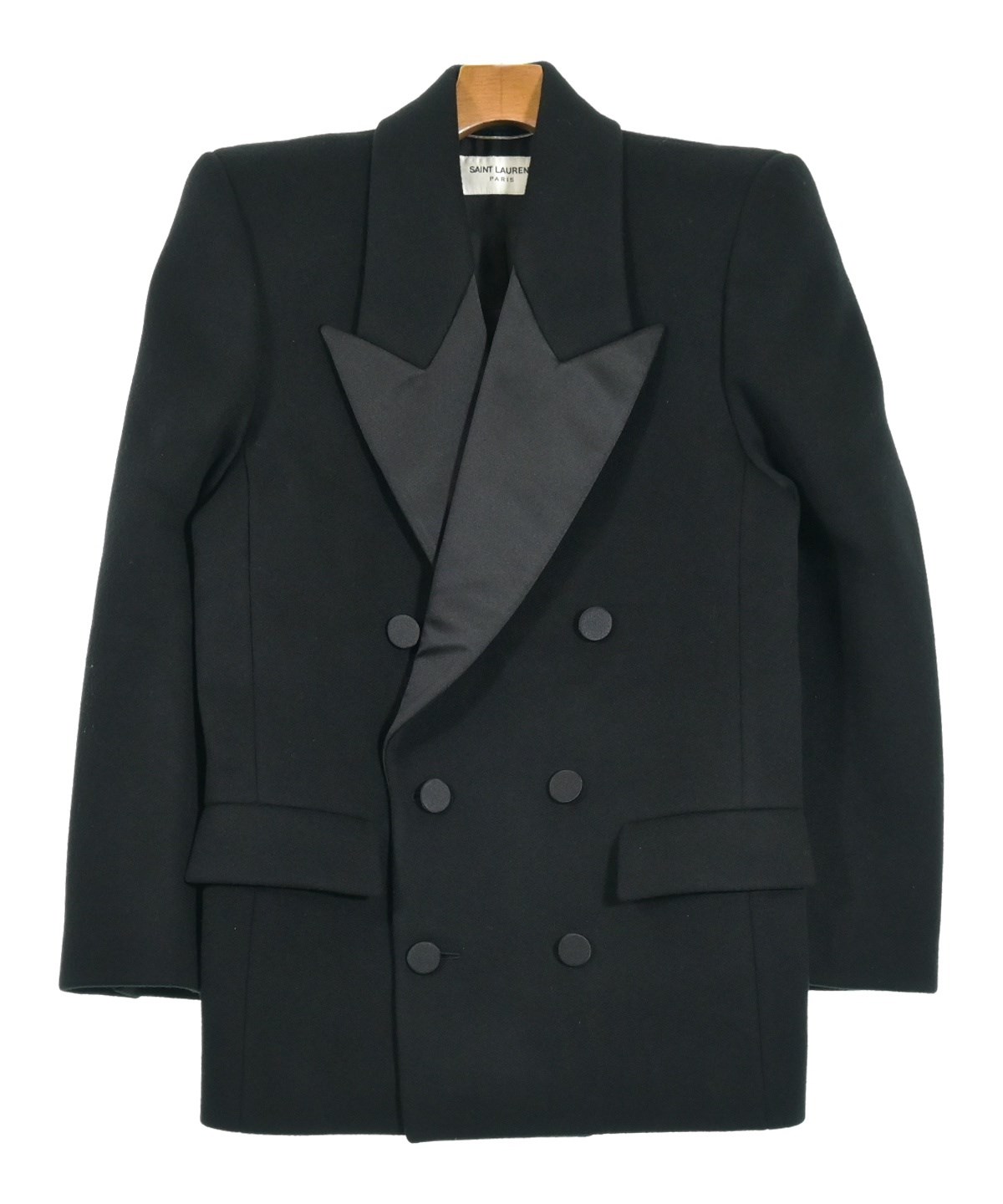SAINT LAURENT 黒　テーラードジャケット　36 定価275000円 SAINT LAURENT PARIS（サンローランパリ）テーラードジャケット 黒
