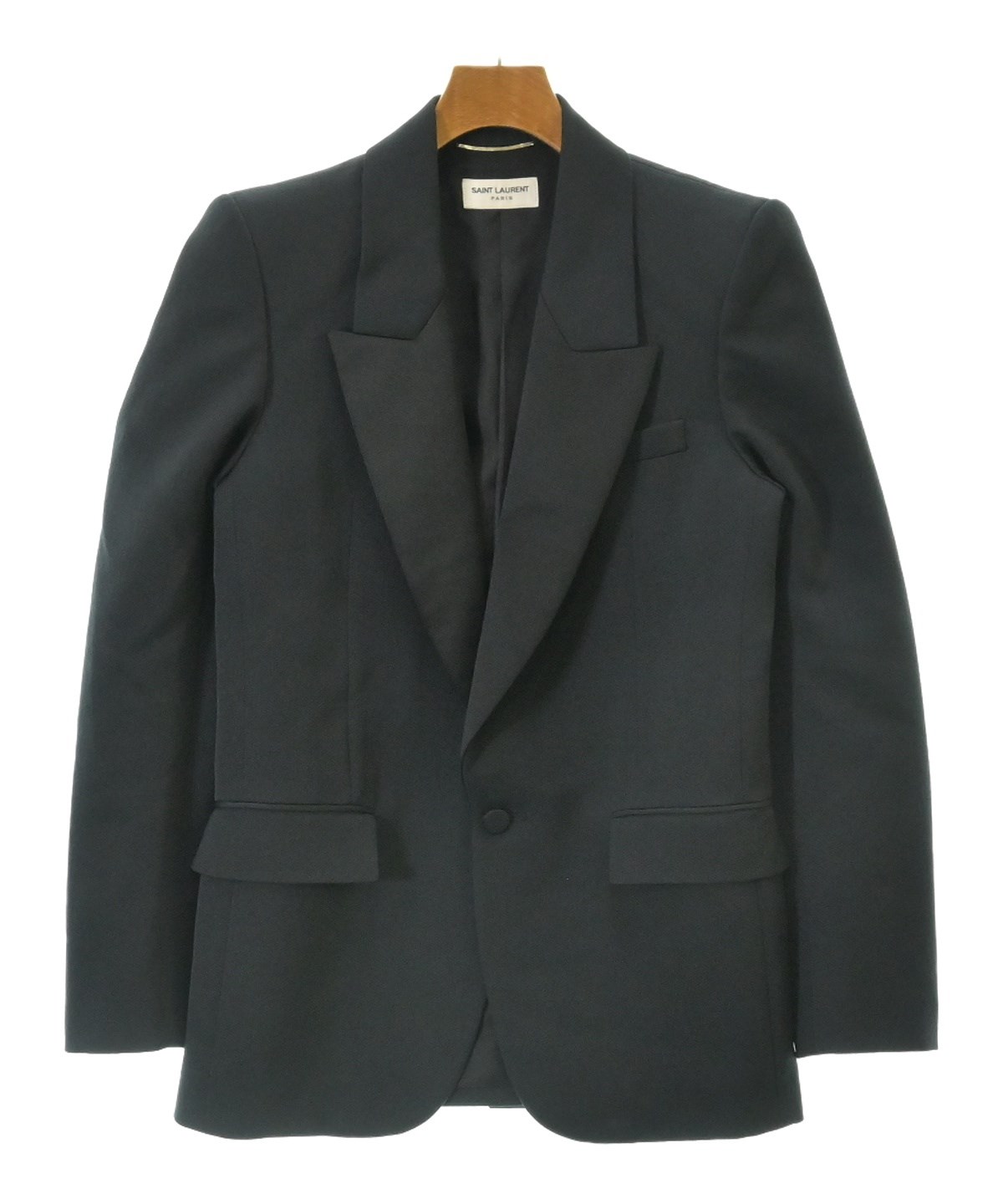 美品✨ SAINT LAURENT テーラードジャケット　ブラック　44 SAINT LAURENT PARIS（サンローランパリ）テーラードジャケット 黒