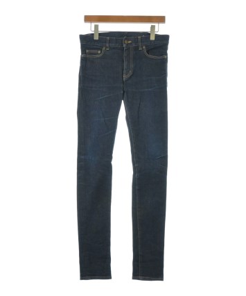 SAINT LAURENT PARIS デニムパンツ 黒(デニム) 2137125A0085 ブランド古着】ニージップレザー切り替え バイカーデニムパンツ