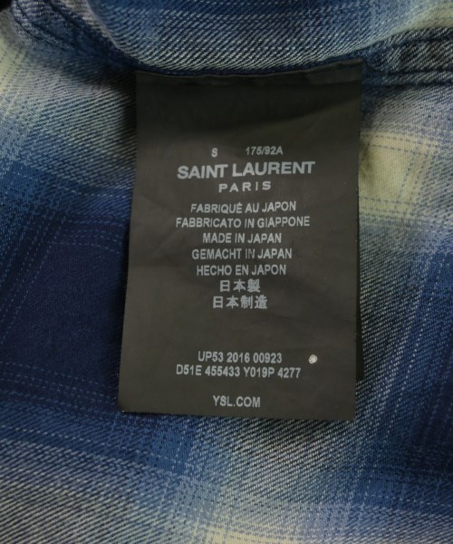 SAINT LAURENT PARIS（サンローランパリ）カジュアルシャツ 青 サイズ:S メンズ/2200630988015