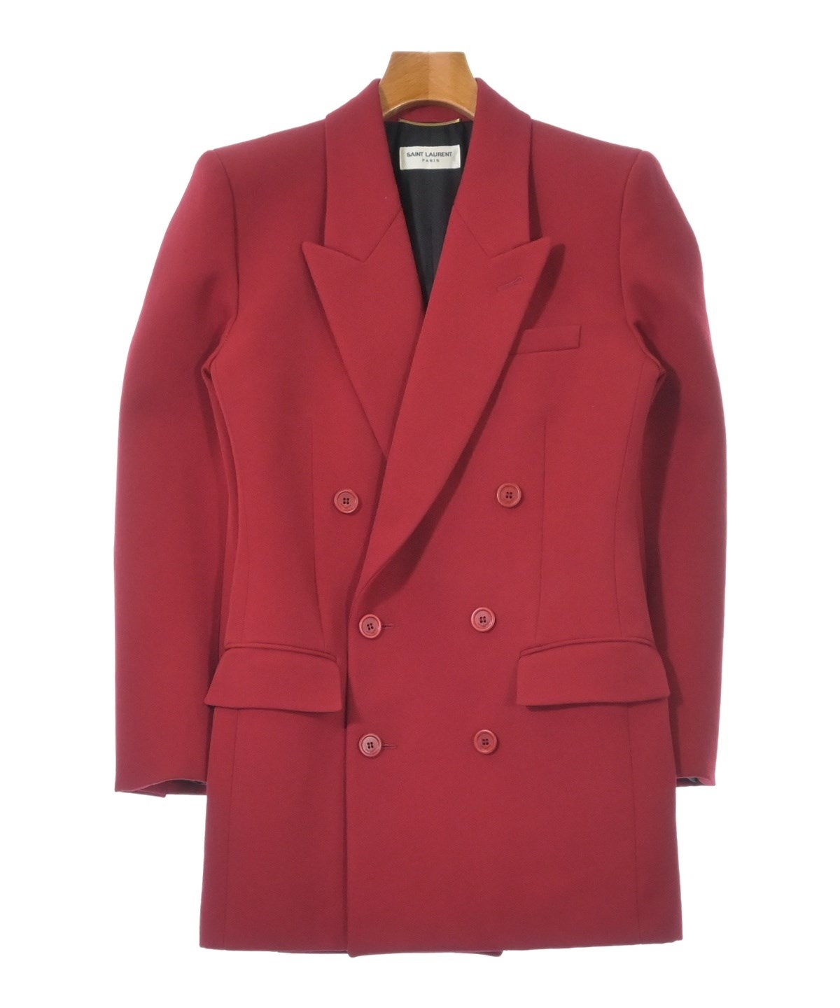 サンローラン 本人期 ラムレザー テーラードジャケット 36サイズ レッド サンローラン 本人期 ラムレザー テーラードジャケット 36サイズ