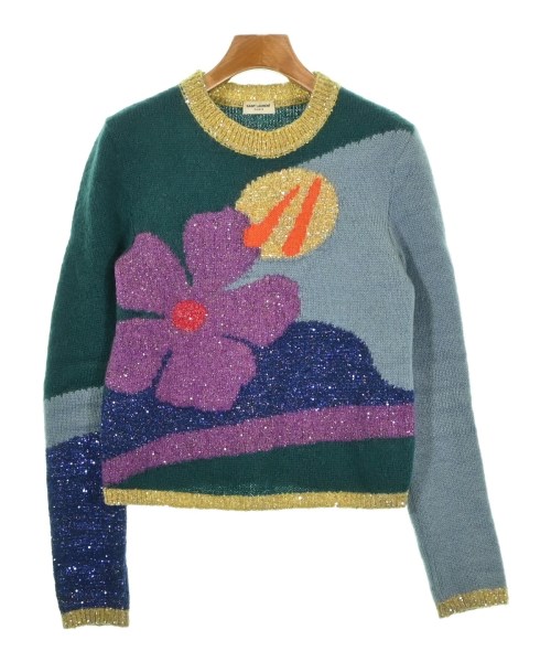 SAINT LAURENT PARIS(サンローランパリ)ニット・セーター 青 サイズ:XS/2200678338018