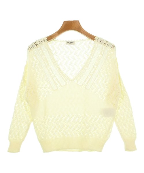 SAINT LAURENT PARIS(サンローランパリ)ニット・セーター 白 サイズ:XS/2200678996317