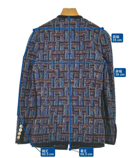 SAINT LAURENT PARIS（サンローランパリ）ノーカラージャケット その他（柄物・カラフル） サイズ:34(XXS位) レディース/2200701682026