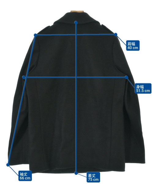 SAINT LAURENT PARIS（サンローランパリ）ピーコート 黒 サイズ:38(S位) レディース/2200655600015