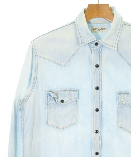 SAINT LAURENT PARIS（サンローランパリ）カジュアルシャツ 青 サイズ:L メンズ/2200651587075