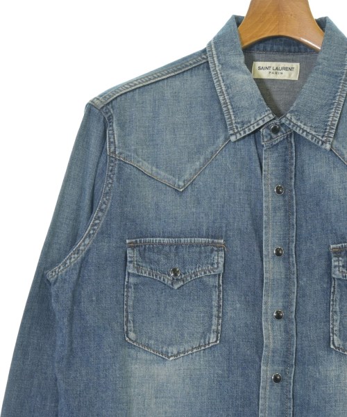 SAINT LAURENT PARIS（サンローランパリ）カジュアルシャツ 青 サイズ:M メンズ/2200660539072