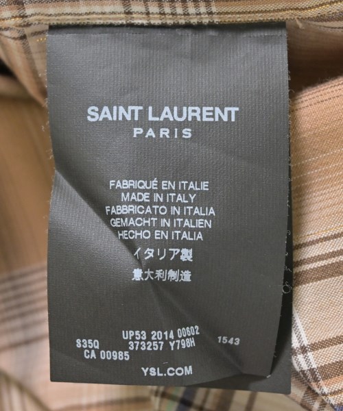 SAINT LAURENT PARIS（サンローランパリ）カジュアルシャツ 茶 サイズ:36(XS位) メンズ/2200711377073