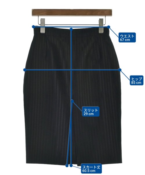SAINT LAURENT PARIS（サンローランパリ）ひざ丈スカート 黒 サイズ:38(S位) レディース/2200714216188