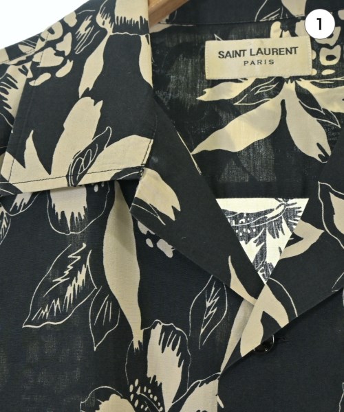 SAINT LAURENT PARIS（サンローランパリ）カジュアルシャツ 黒 サイズ:36(XS位) メンズ/2200714514123