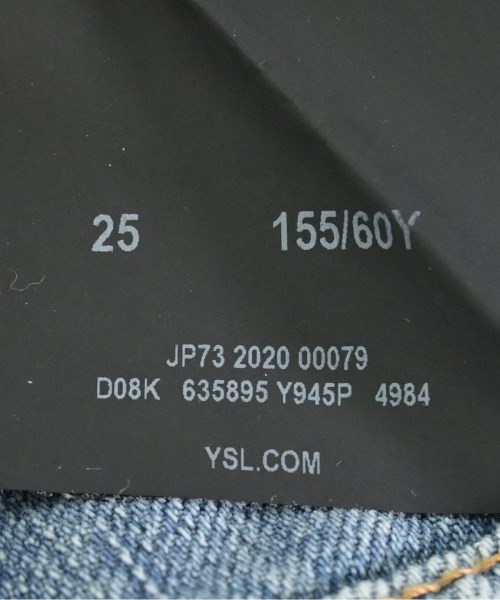 SAINT LAURENT PARIS（サンローランパリ）デニムパンツ 青 サイズ:70(M位) レディース/2200715232019