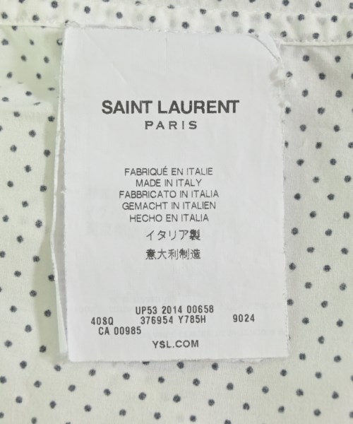 SAINT LAURENT PARIS（サンローランパリ）カジュアルシャツ 白 サイズ:37(XS位) メンズ/2200704152106
