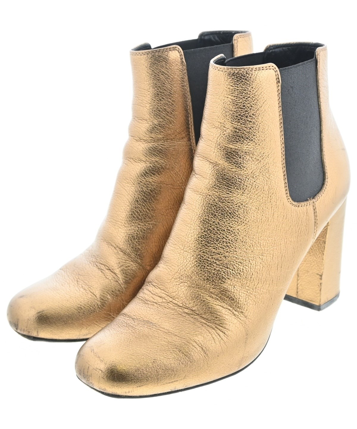 saint laurent パテントレザー y2k ゴールド ブーツ レア SAINT LAURENT PARIS（サンローランパリ）ブーツ ゴールド サイズ:36