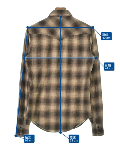 SAINT LAURENT PARIS（サンローランパリ）カジュアルシャツ 茶 サイズ:XS メンズ/2200663113040