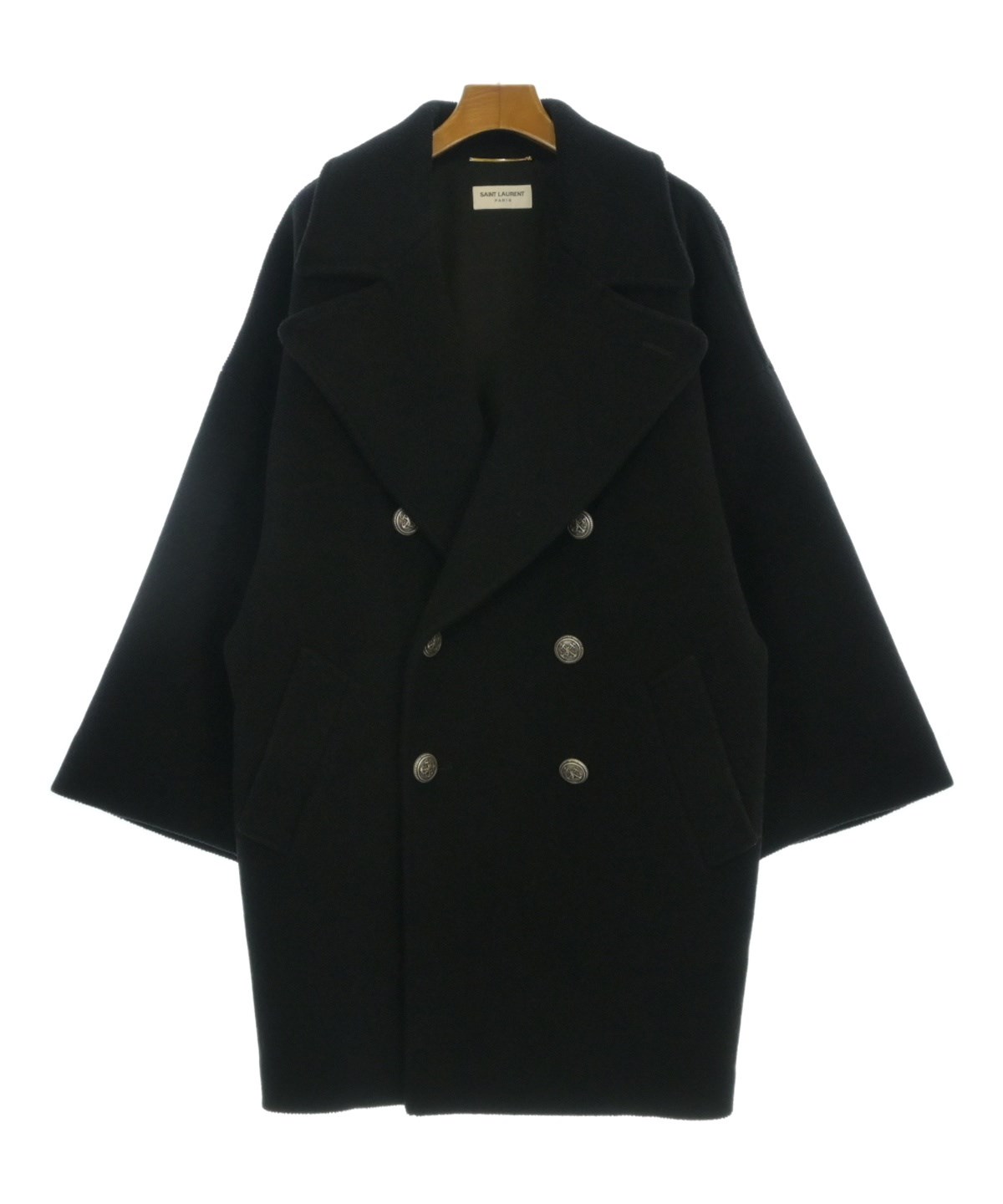 SAINT LAURENT PARIS（サンローランパリ）ピーコート 黒 サイズ:34(XS