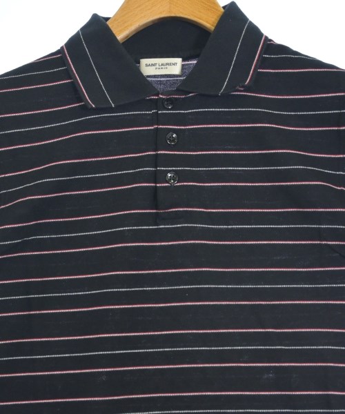 SAINT LAURENT PARIS（サンローランパリ）ポロシャツ 黒 サイズ:XS メンズ/2200724283156