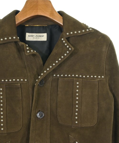 SAINT LAURENT PARIS（サンローランパリ）ライダース 茶 サイズ:34(XXS位) レディース/2200736351072