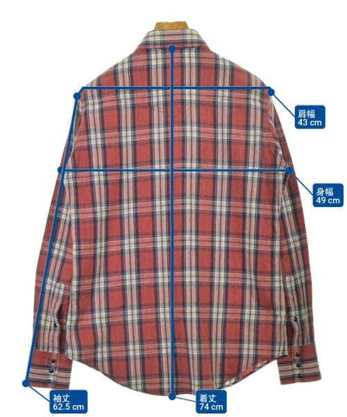 SAINT LAURENT PARIS（サンローランパリ）カジュアルシャツ 赤 サイズ:XS メンズ/2200736351089