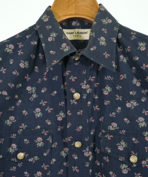 SAINT LAURENT PARIS（サンローランパリ）カジュアルシャツ 紺 サイズ:36(XXS位) メンズ/2200736351102