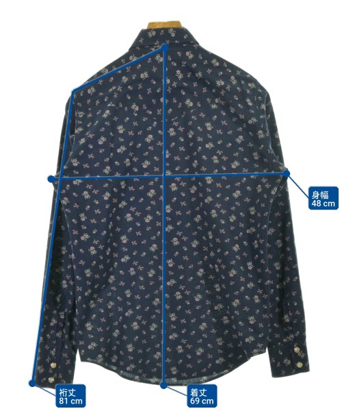 SAINT LAURENT PARIS（サンローランパリ）カジュアルシャツ 紺 サイズ:36(XXS位) メンズ/2200736351102