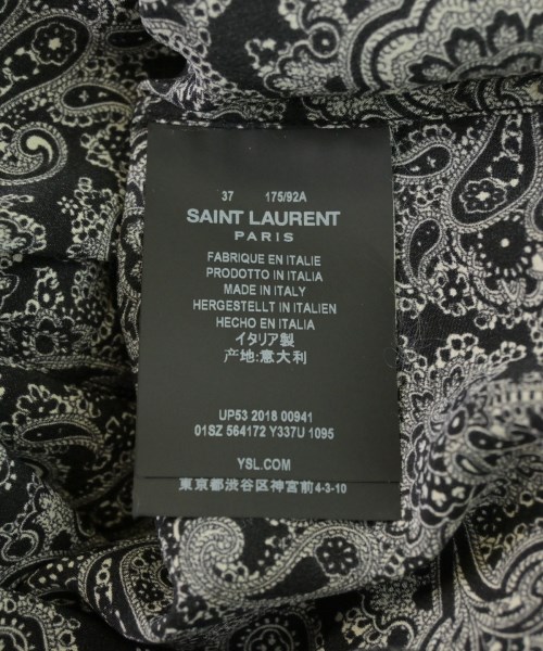 SAINT LAURENT PARIS（サンローランパリ）カジュアルシャツ 黒 サイズ:37(XS位) メンズ/2200721048239