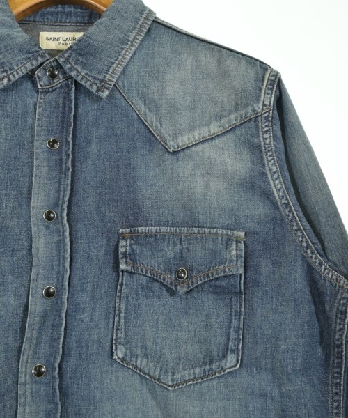 SAINT LAURENT PARIS（サンローランパリ）カジュアルシャツ 紺 サイズ:XL メンズ/2200721872407