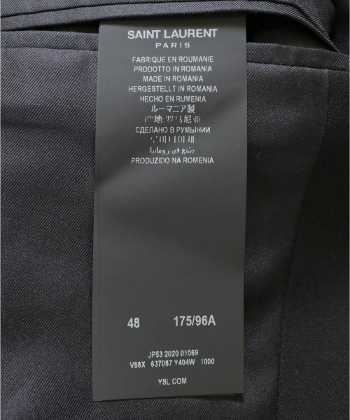 SAINT LAURENT PARIS（サンローランパリ）テーラードジャケット 黒 サイズ:48(L位) メンズ/2200723252054