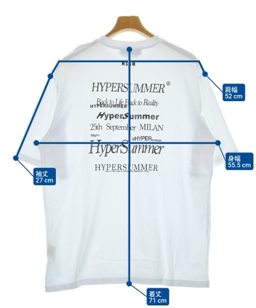 MSGM（エムエスジーエム）Tシャツ・カットソー 白 サイズ:L メンズ/2200615631165