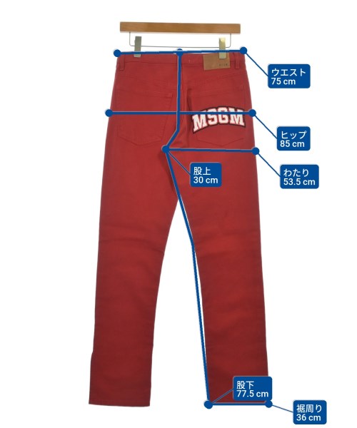 MSGM（エムエスジーエム）デニムパンツ 赤 サイズ:38(S位) レディース/2200624475033
